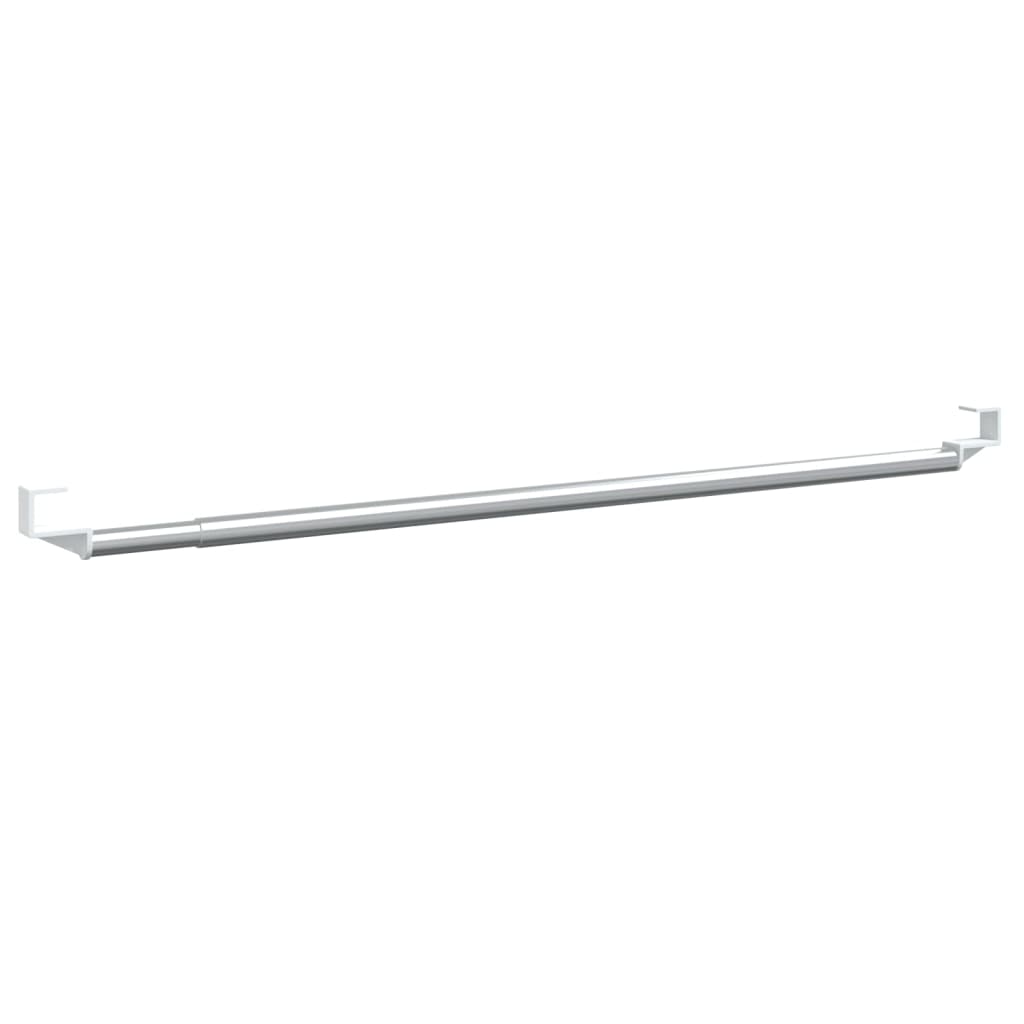 vidaXL Curtain Rails 2 pcs White and Silver 60-105 cm Aluminium