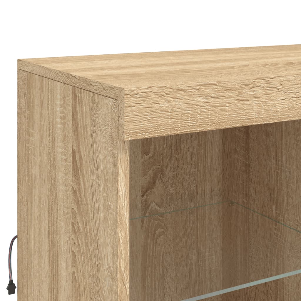 vidaXL Sideboards with LED Lights 3 pcs Sonoma Oak Engineered Wood