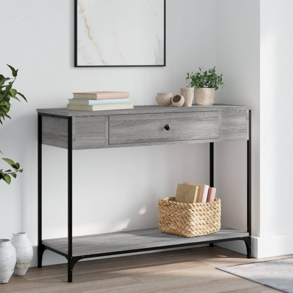 vidaXL Console Table Grey Sonoma 100x34.5x75 cm Engineered Wood