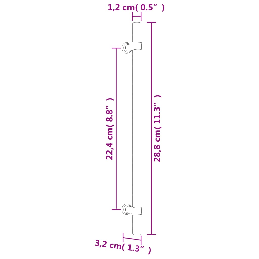 vidaXL Cabinet Handles 5 pcs Bronze 224 mm Stainless Steel