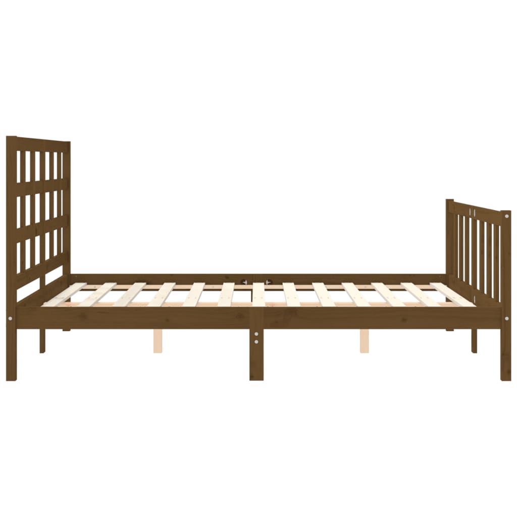 vidaXL Bed Frame without Mattress Honey Brown King Size Solid Wood Pine