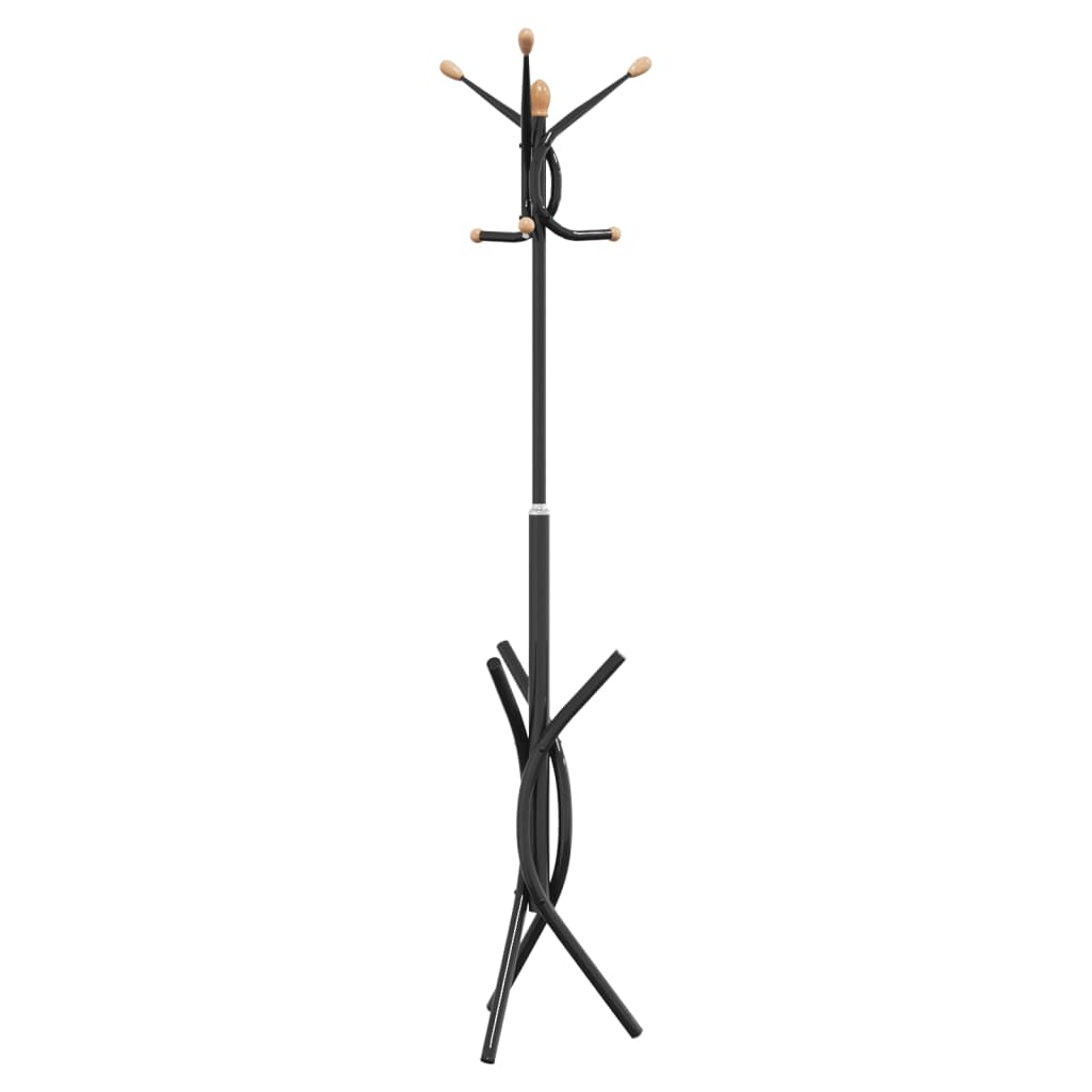 vidaXL Coat Stand Black 176 cm Powder-coated Iron