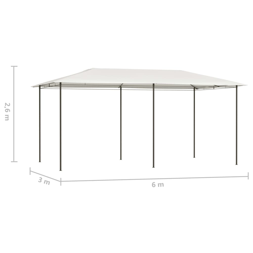 vidaXL Gazebo 2.98x5.3x2.59 m Cream 160 g/m²