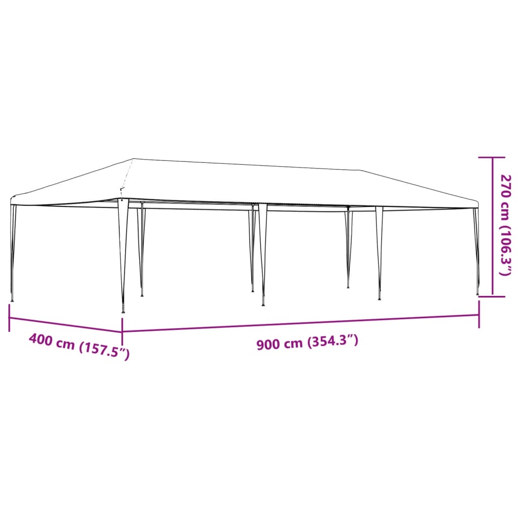 vidaXL Party Tent 4x9 m White