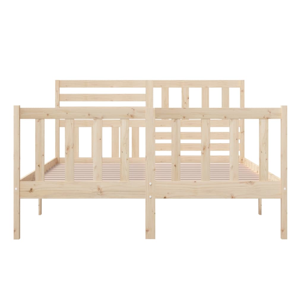 vidaXL Bed Frame without Mattress Solid Wood 140x200 cm (810082+814144)