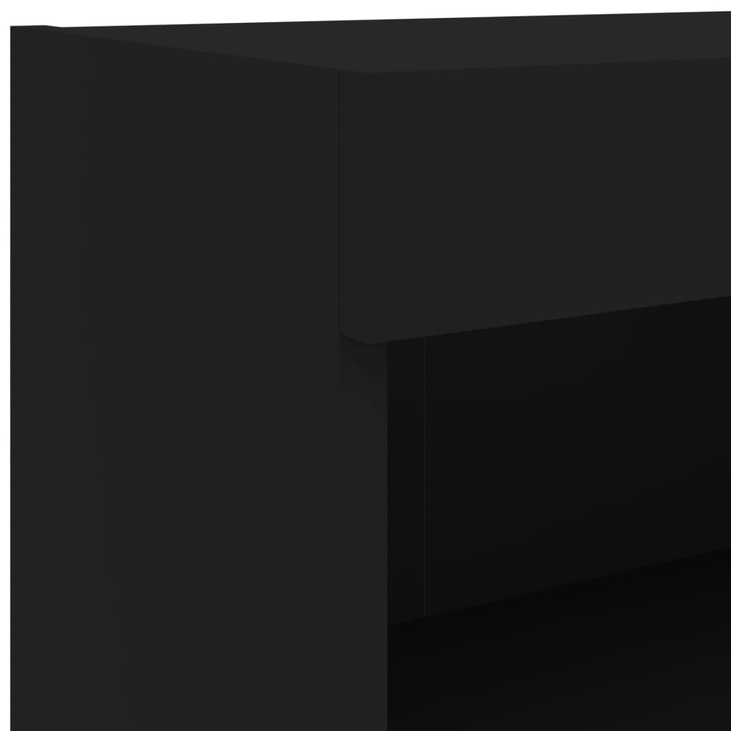 vidaXL TV Wall Cabinets with LED Lights 2 pcs Black 60x30x40 cm