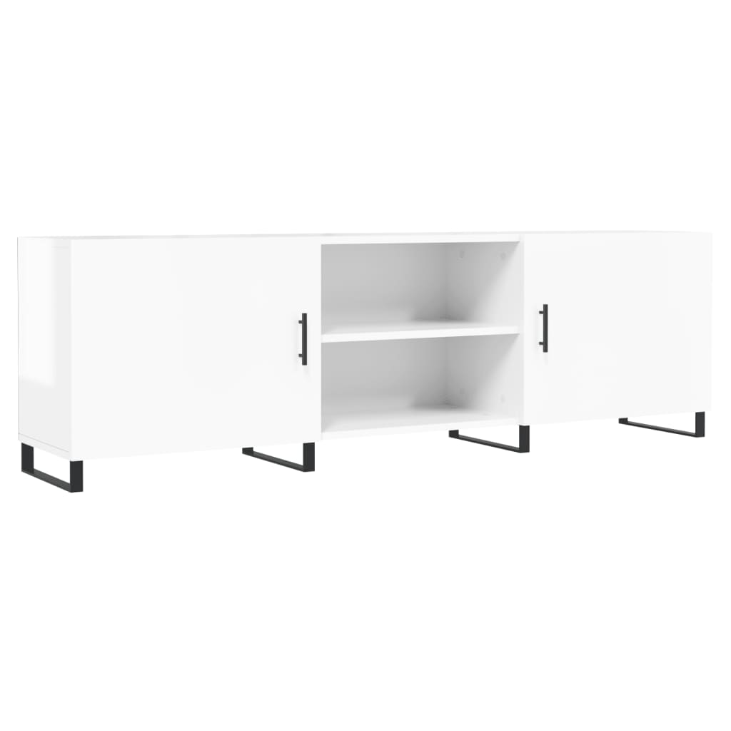 vidaXL TV Cabinet High Gloss White 150x30x50 cm Engineered Wood