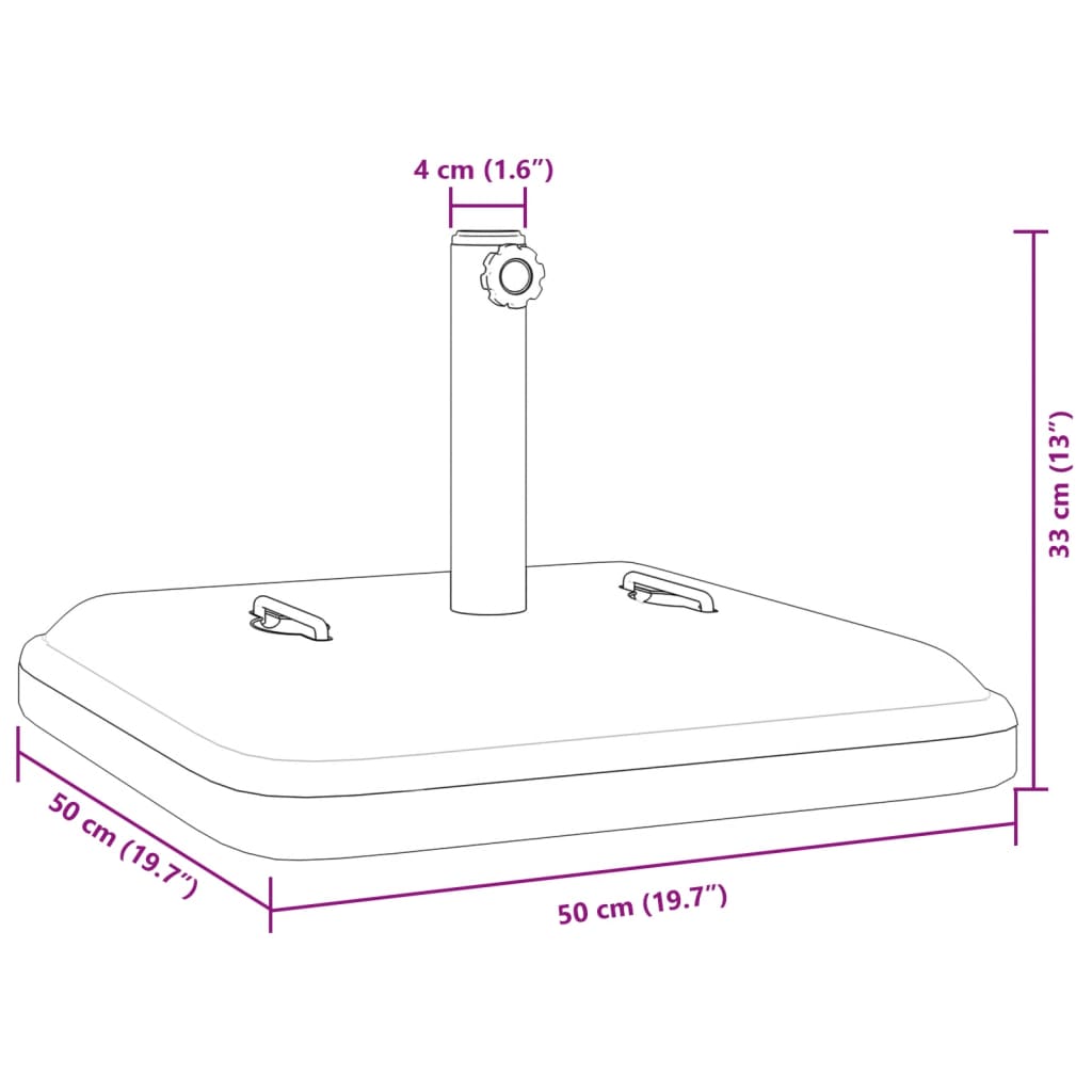 vidaXL Parasol Base with Handles for Ø38 / 48 mm Poles 27 kg Square