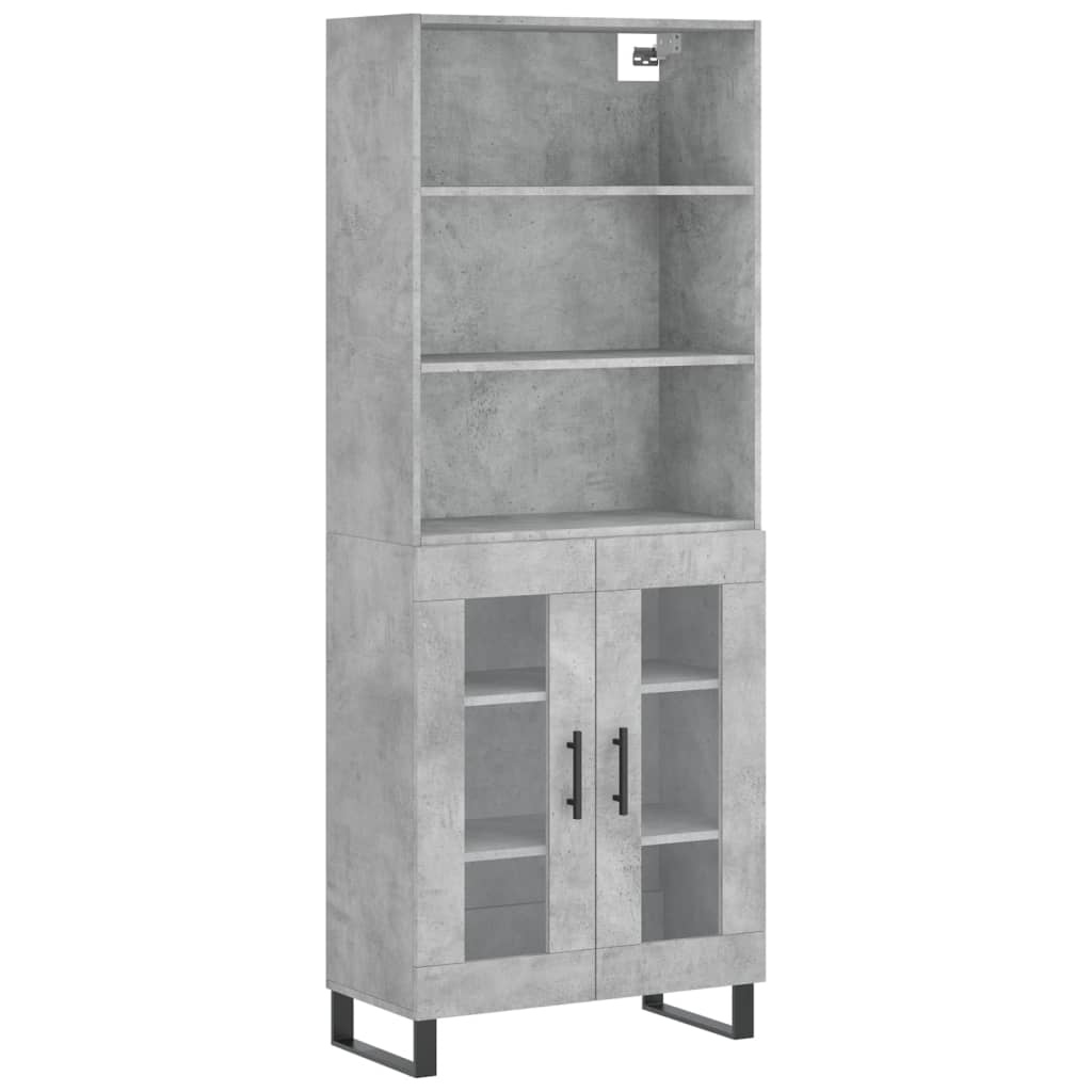 vidaXL Highboard Concrete Grey 69.5x34x180 cm Engineered Wood