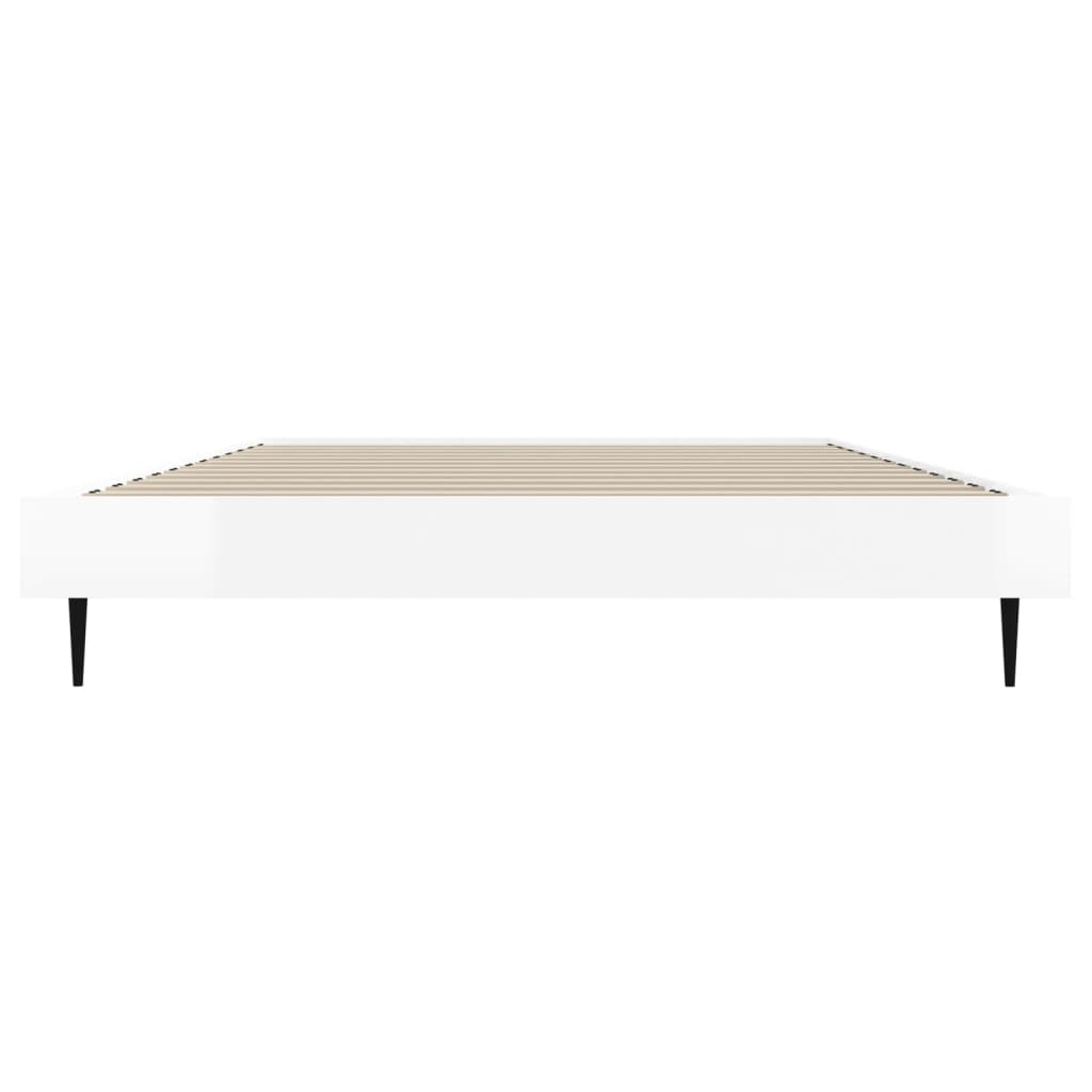 vidaXL Bed Frame without Mattress High Gloss White 90x200 cm