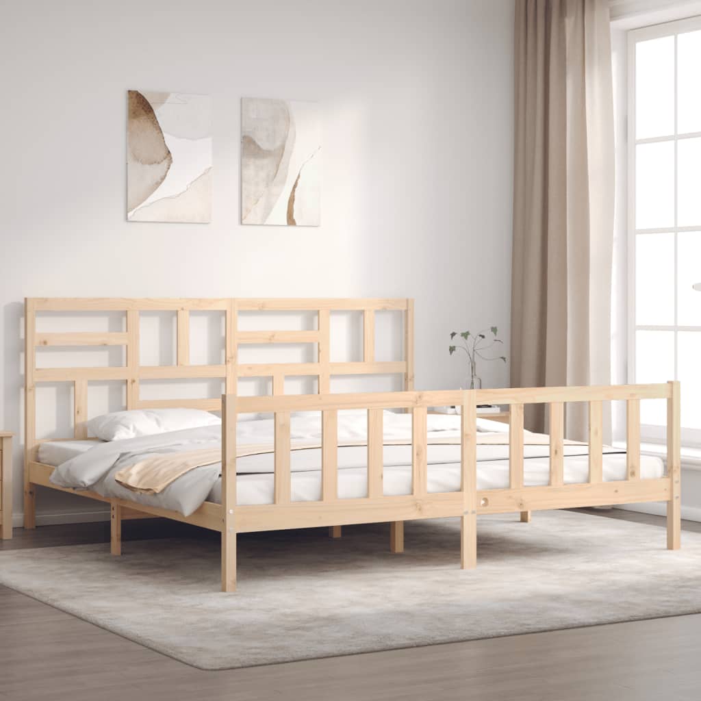 vidaXL Bed Frame without Mattress Super King Size Solid Wood Pine