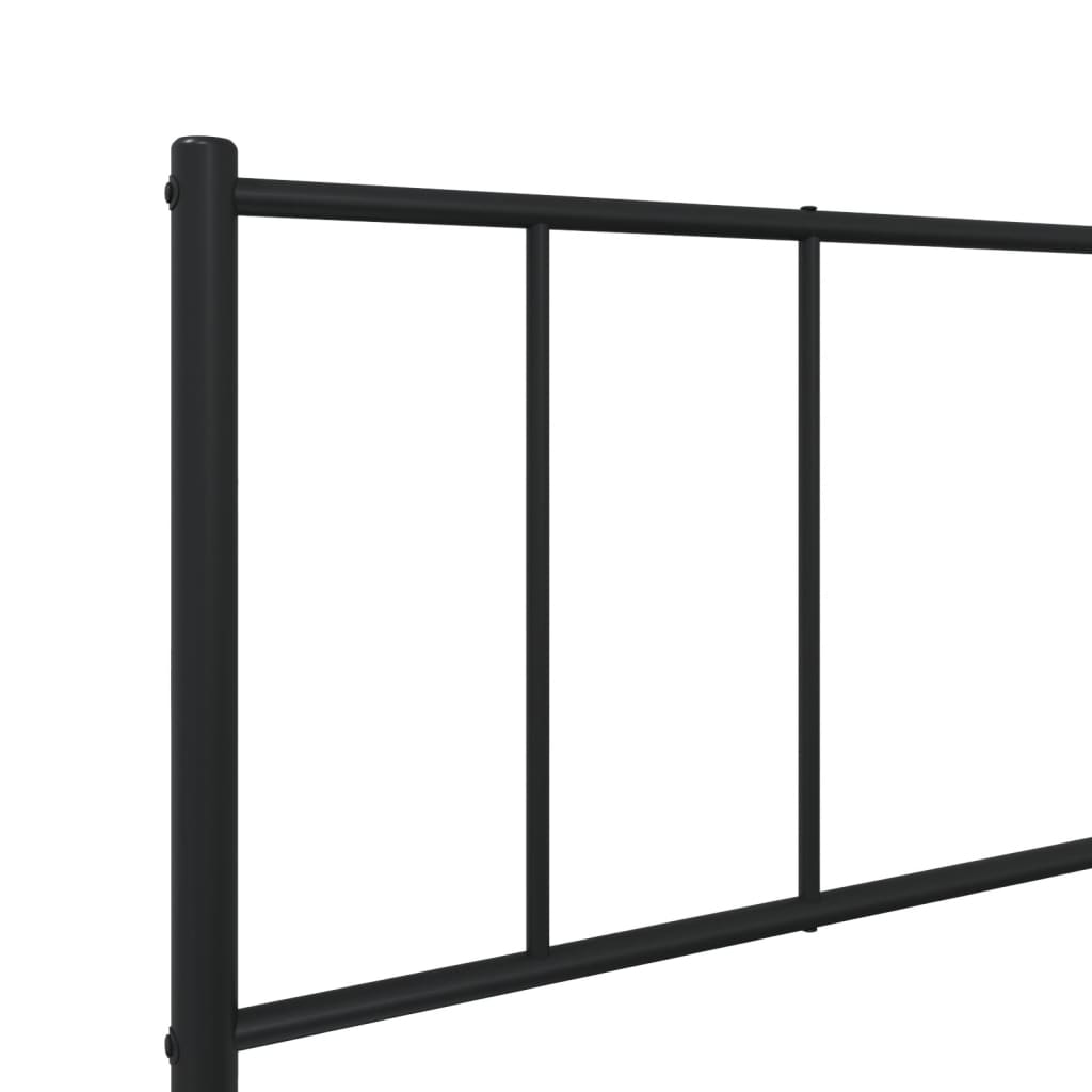 vidaXL Metal Bed Frame without Mattress with Footboard Black 75x190 cm Small Single