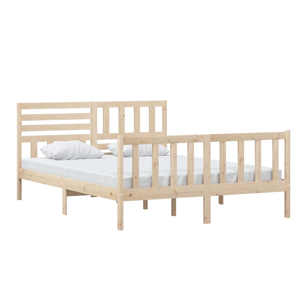 vidaXL Bed Frame without Mattress King Size Solid Wood