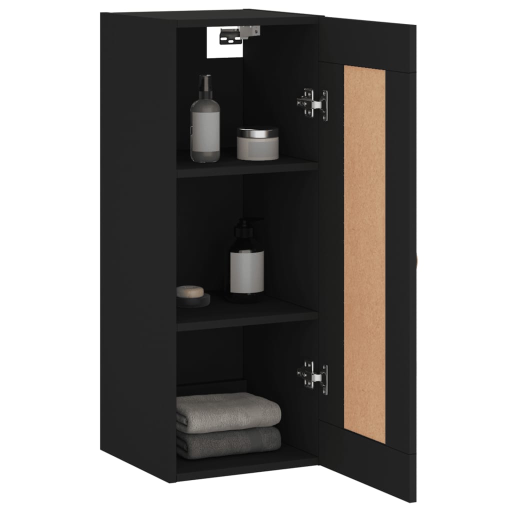 vidaXL Wall Mounted Cabinet Black 34.5x34x90 cm Engineered Wood