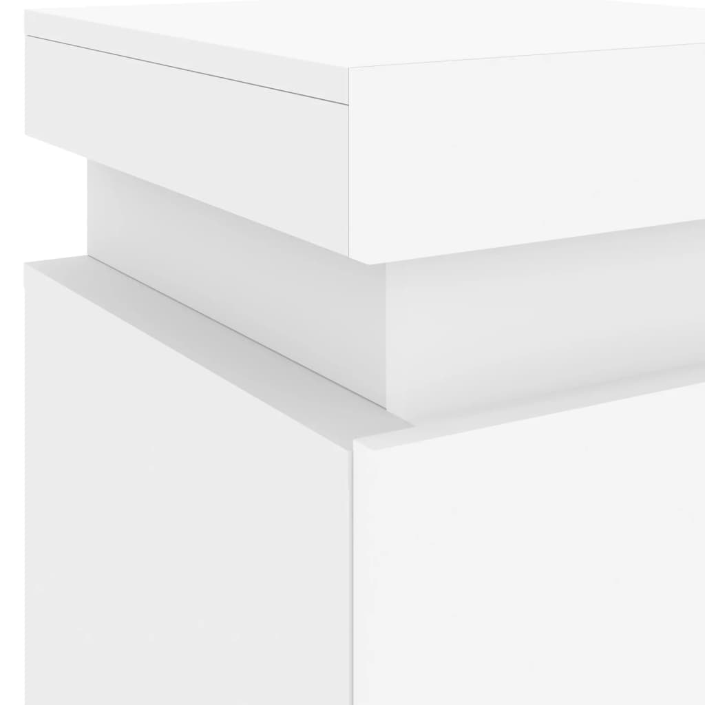 vidaXL Bedside Cabinets with LED Lights 2 pcs White 35x39x55 cm