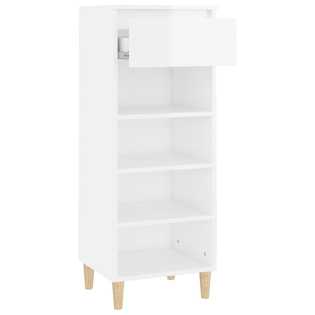 vidaXL Shoe Cabinet High Gloss White 40x36x105 cm Engineered Wood