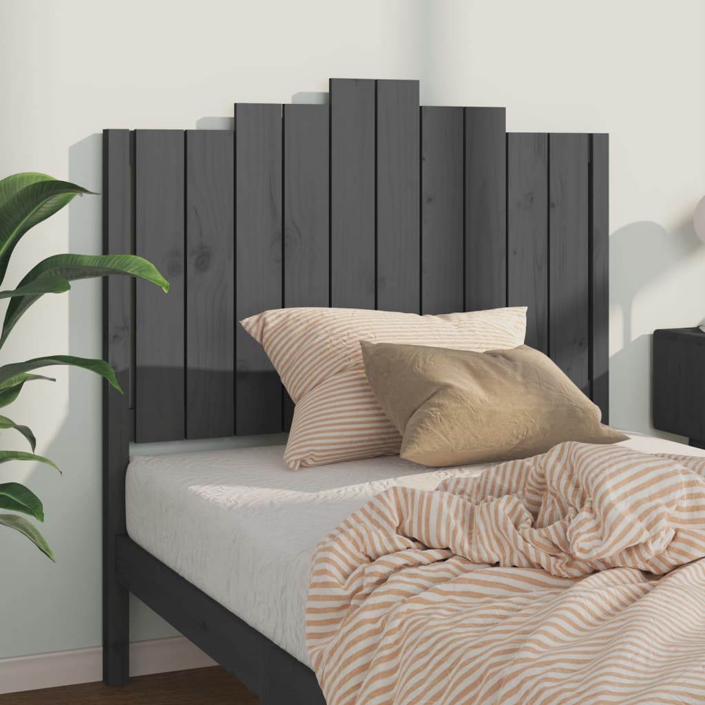 vidaXL Bed Headboard Grey 106x4x110 cm Solid Wood Pine