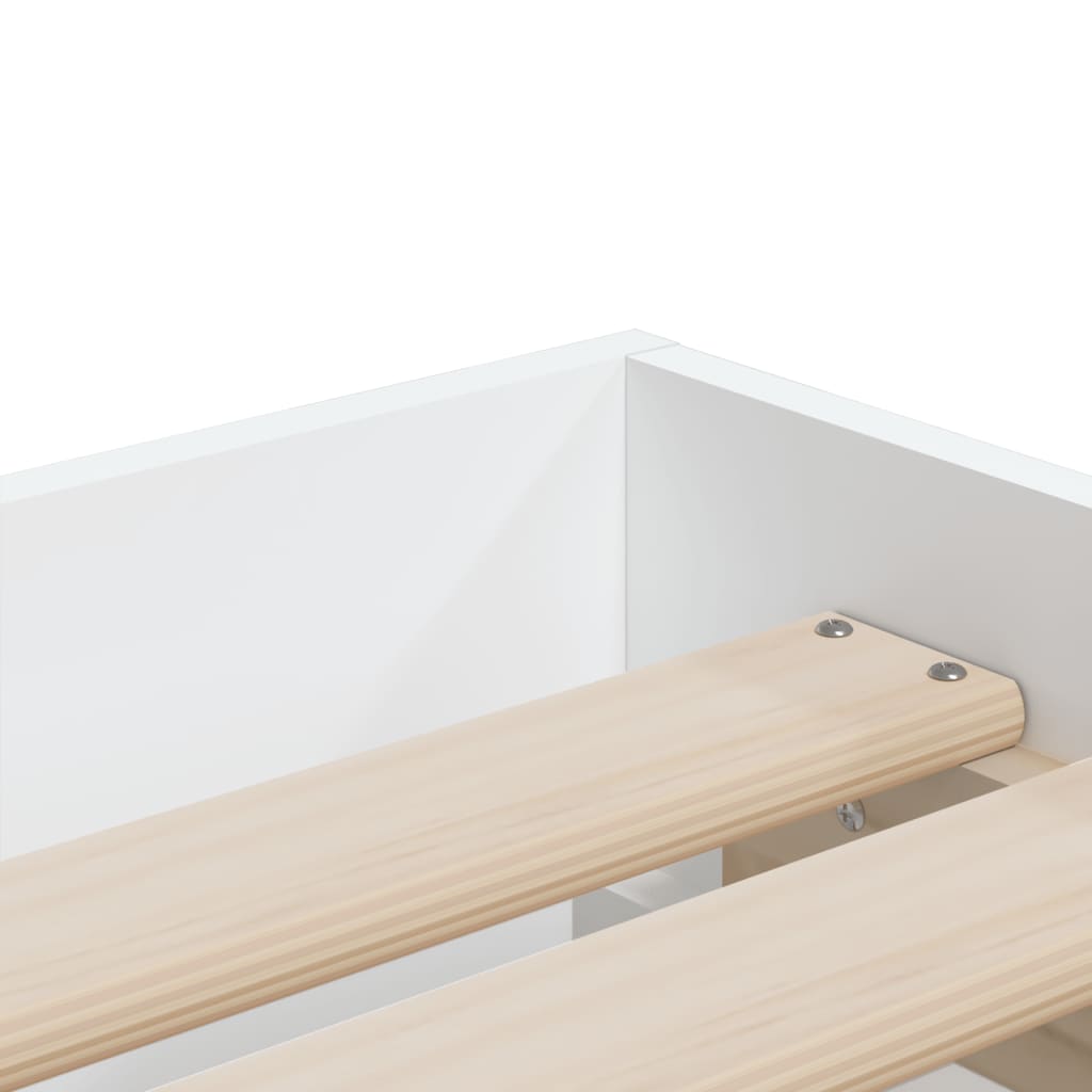 vidaXL Bed Frame with Drawers without Mattress White 75x190 cm Small Single