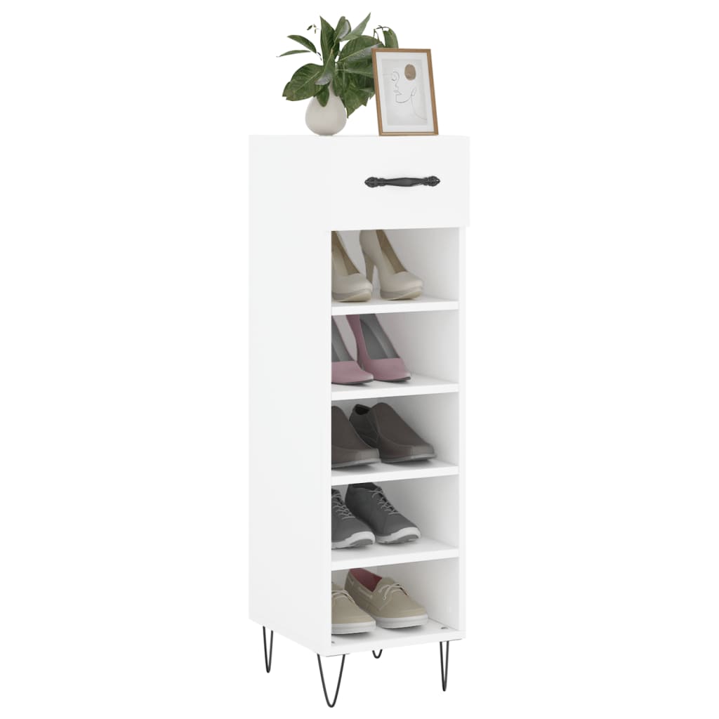 vidaXL Shoe Cabinet White 30x35x105 cm Engineered Wood