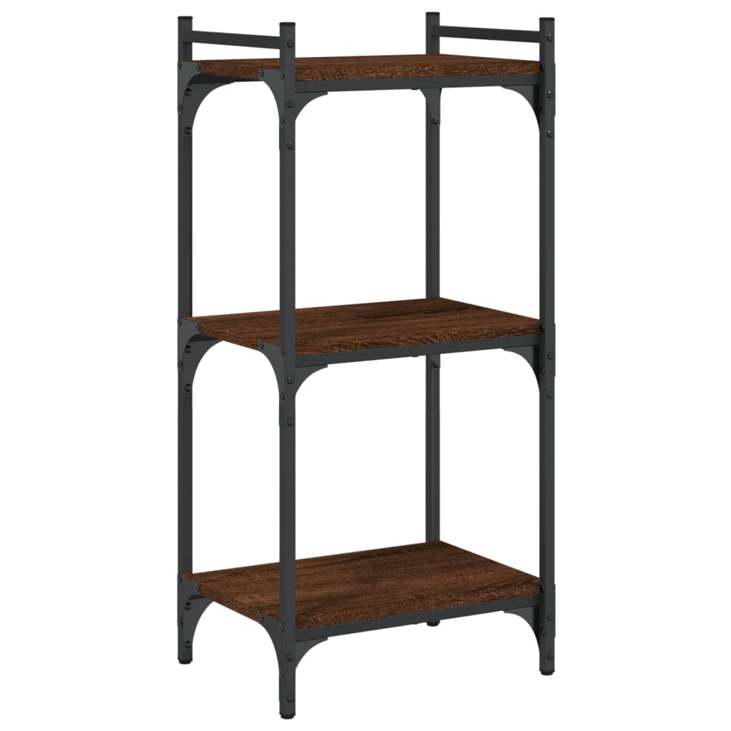 vidaXL Bookcase 3-Tier Brown Oak 40x30x86 cm Engineered Wood