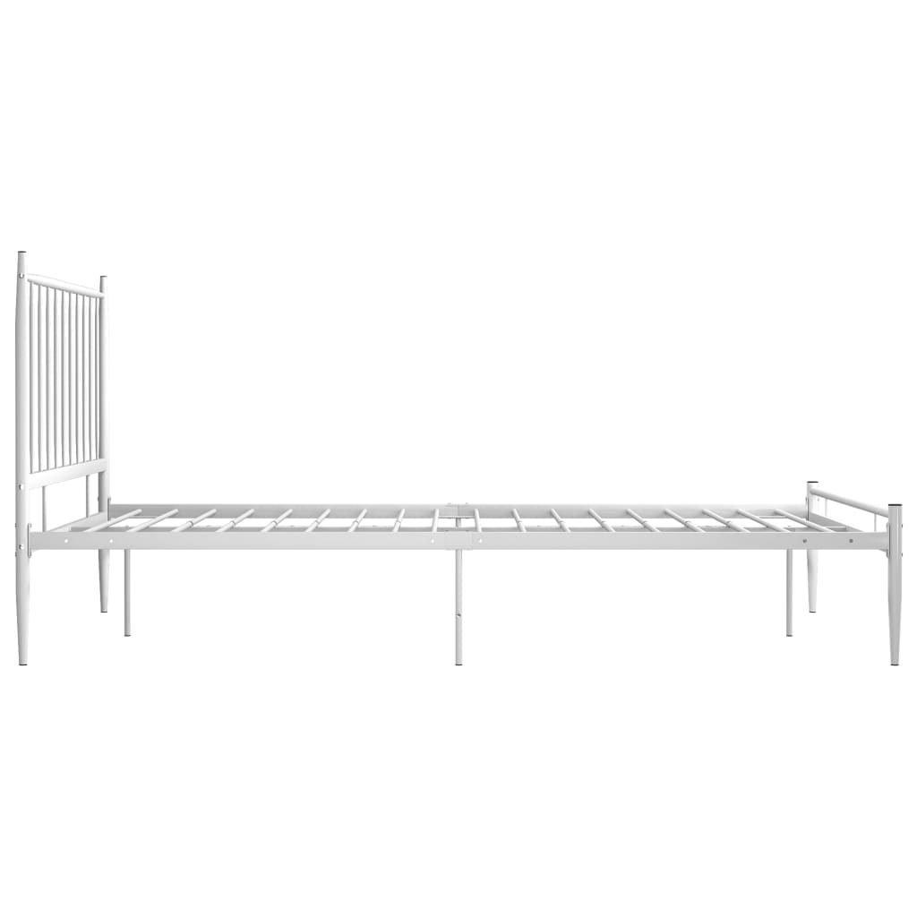 vidaXL Bed Frame without Mattress White Metal 120x200 cm