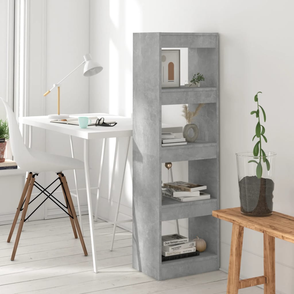 vidaXL Book Cabinet/Room Divider Concrete Grey 40x30x135 cm