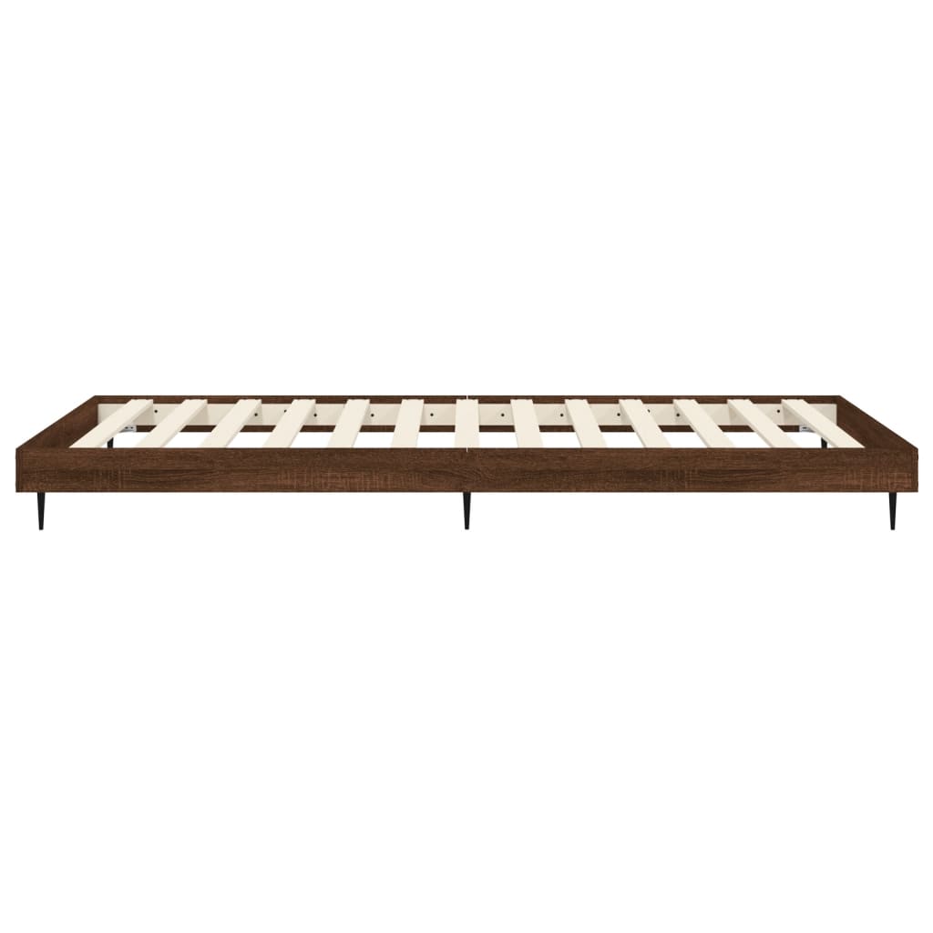 vidaXL Bed Frame without Mattress Brown Oak 90x200 cm Engineered Wood