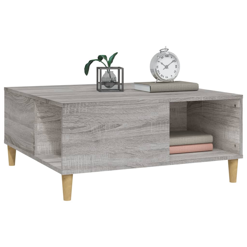 vidaXL Coffee Table Grey Sonoma 80x80x36.5 cm Engineered Wood