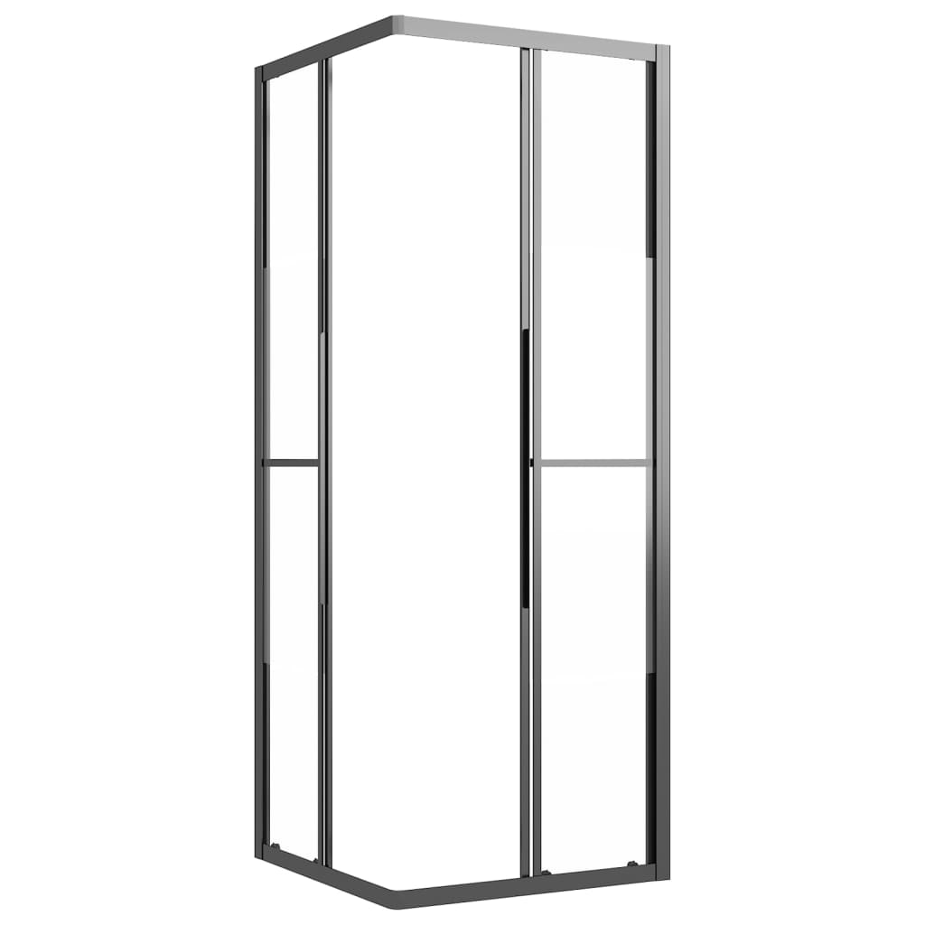 vidaXL Shower Cabin Half Frosted ESG 70x70x180 cm Black