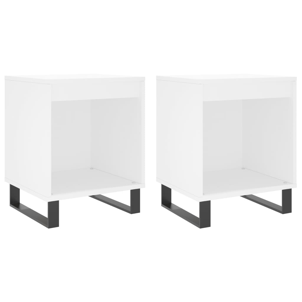 vidaXL Bedside Cabinets 2 pcs White 40x35x50 cm Engineered Wood