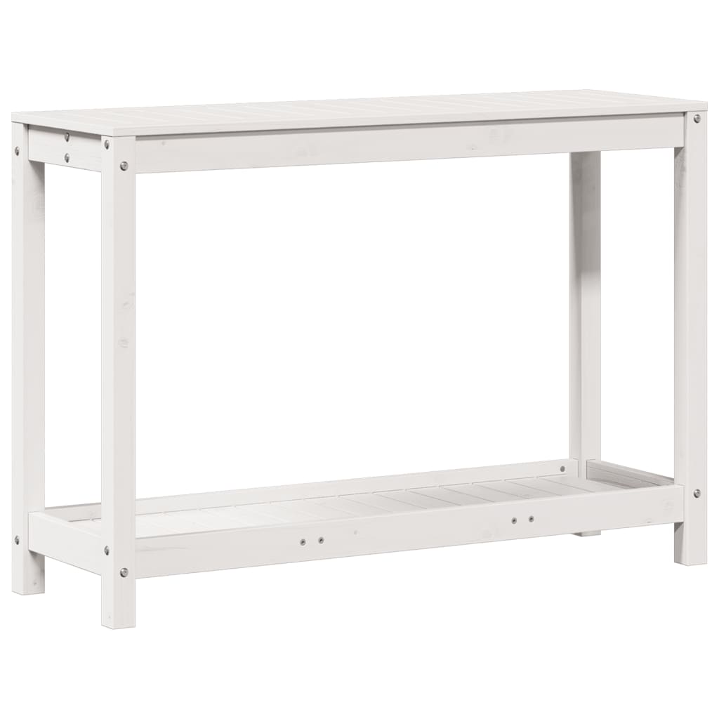 vidaXL Potting Table with Shelf White 108x35x75 cm Solid Wood Pine