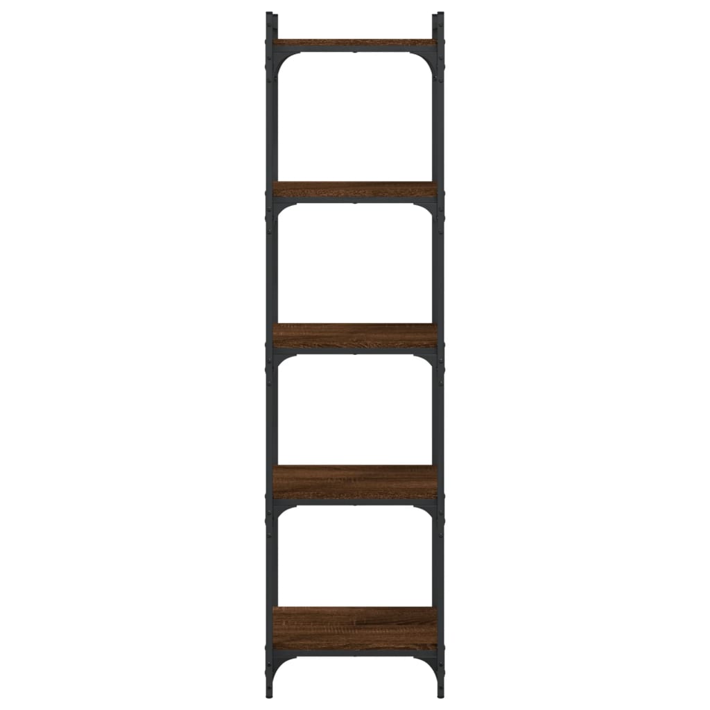 vidaXL Bookcase 5-Tier Brown Oak 40x30x154 cm Engineered Wood