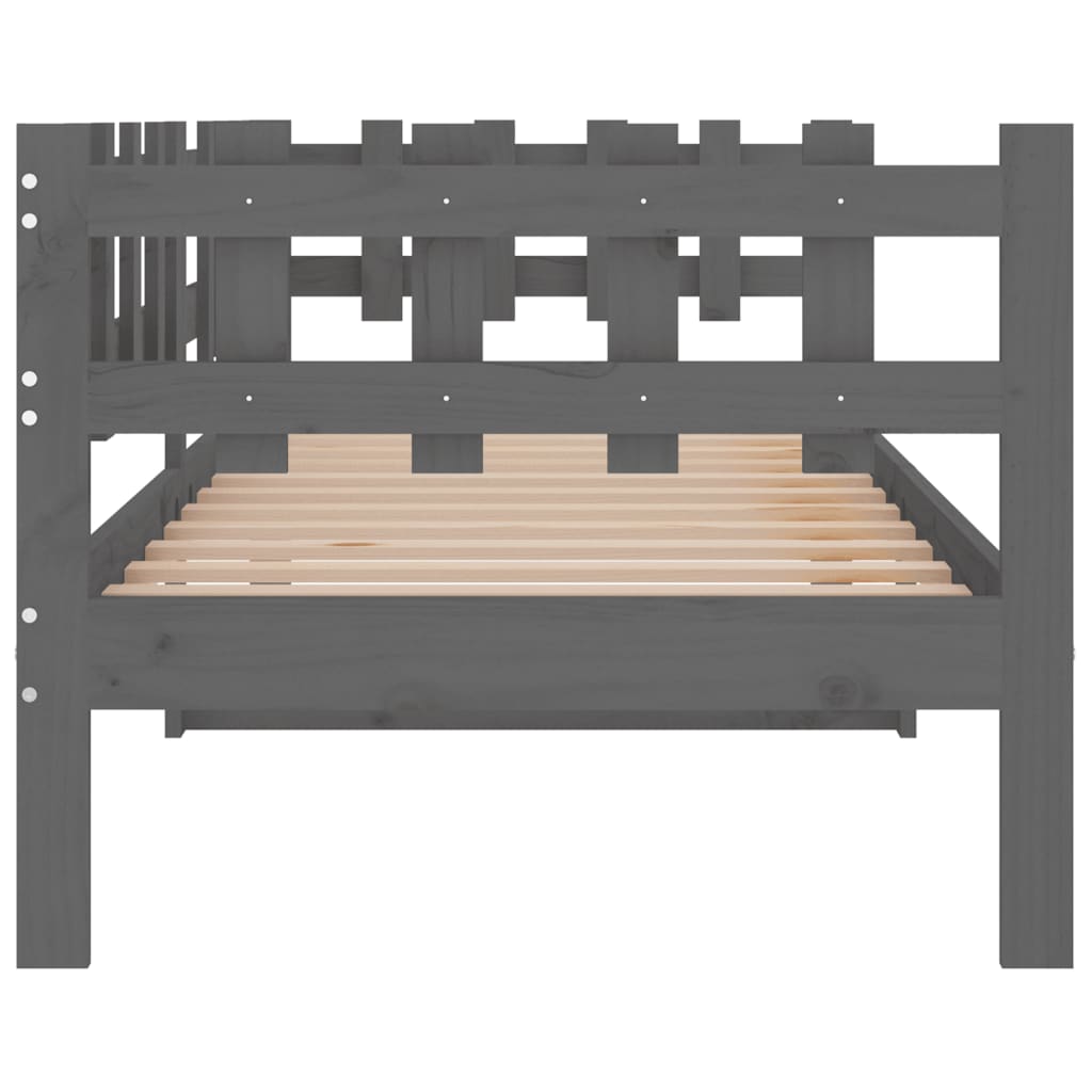 vidaXL Day Bed without Mattress Grey 80x200 cm Solid Wood Pine