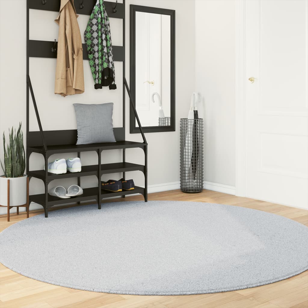 vidaXL Rug HUARTE Short Pile Soft and Washable Grey Ø 200 cm