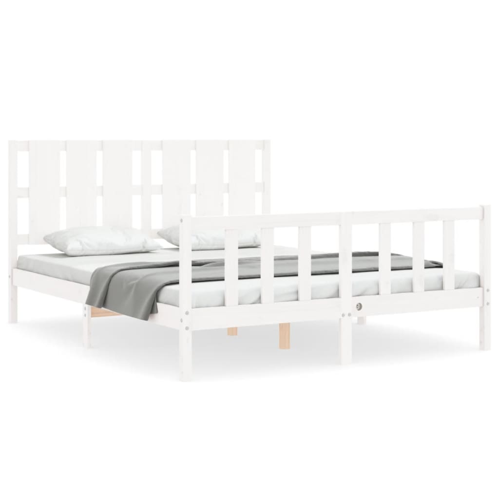 vidaXL Bed Frame without Mattress White 160x200 cm Solid Wood Pine