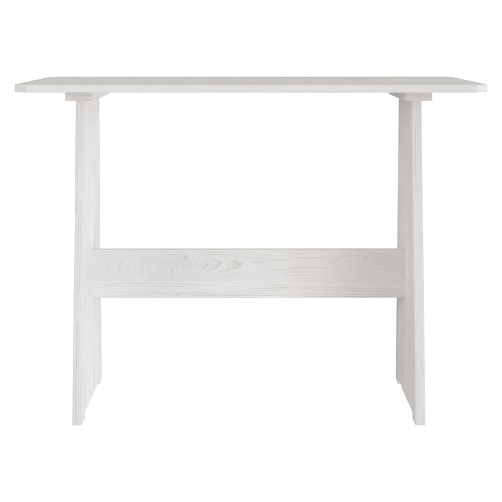 vidaXL Dining Table with Bench REINE White Solid Wood Pine