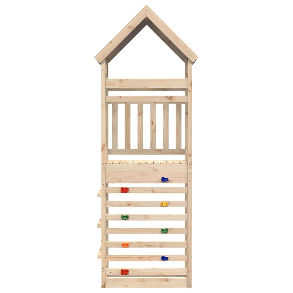 vidaXL Play Tower with Rockwall 85x52.5x265 cm Solid Wood Pine