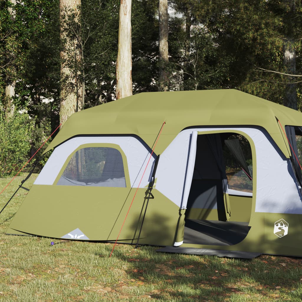 vidaXL Family Tent 9-Person Green Quick Release Waterproof