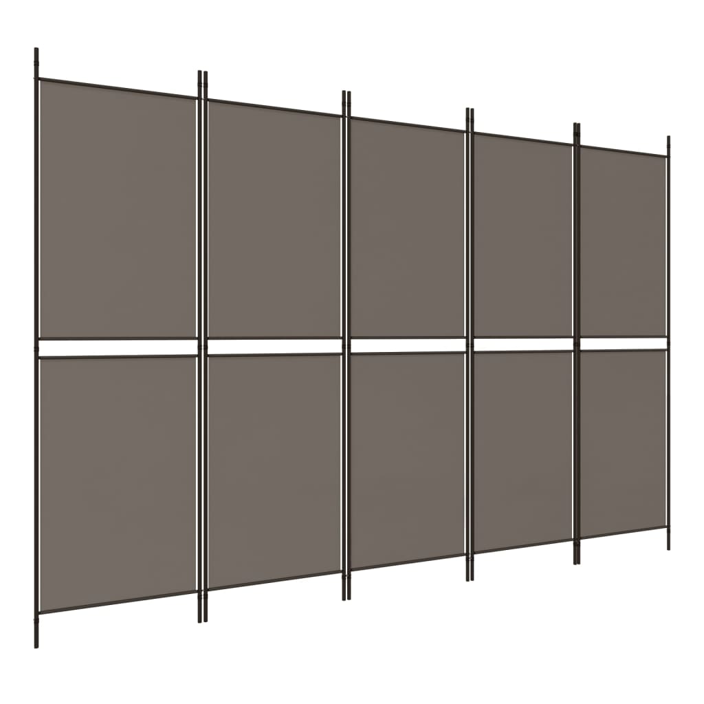 vidaXL 5-Panel Room Divider Anthracite 250x180 cm Fabric