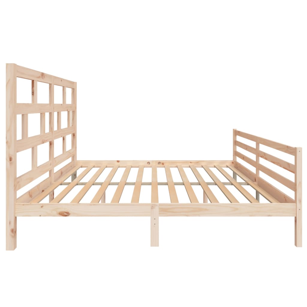 vidaXL Bed Frame without Mattress Solid Wood 200x200 cm (810450+814214)