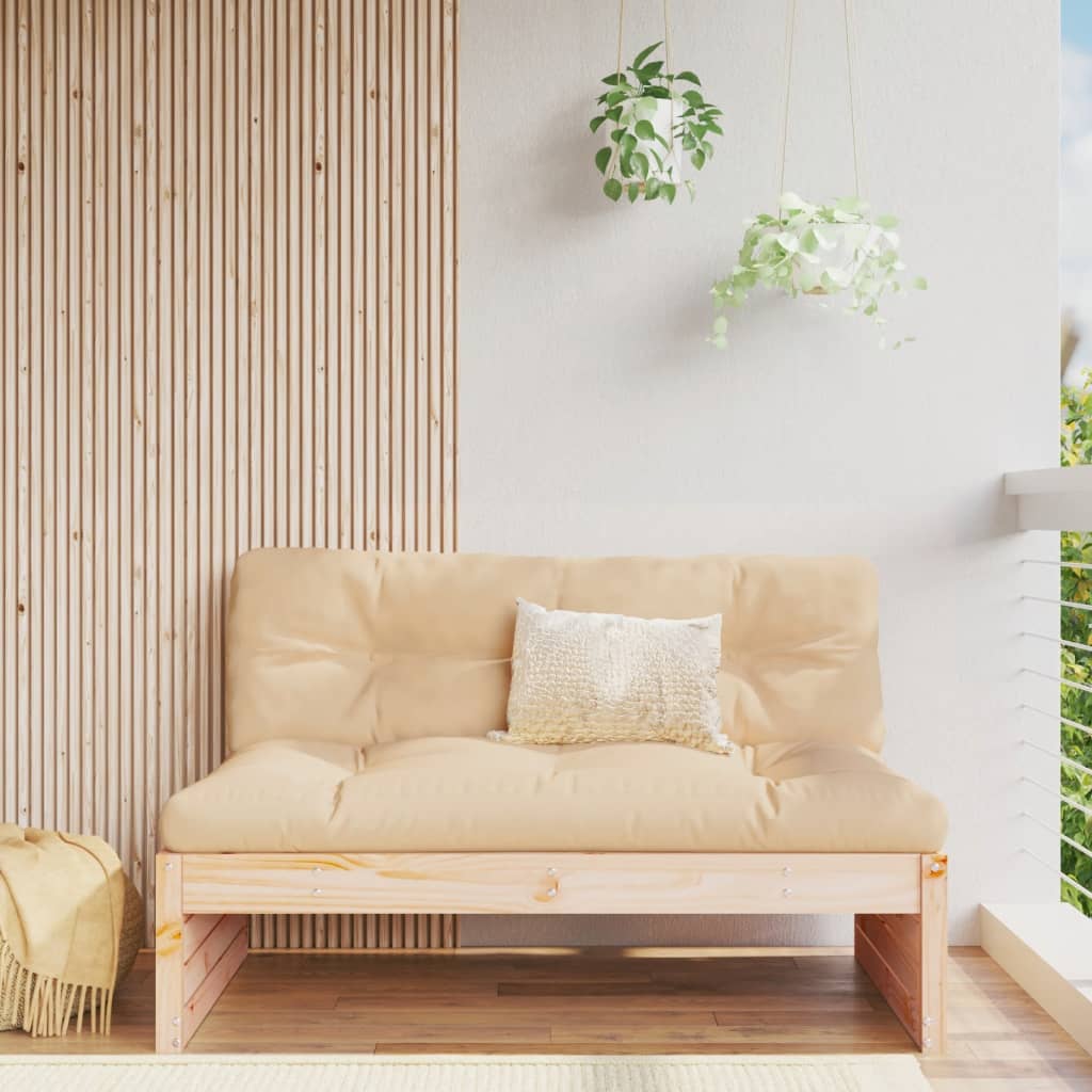 vidaXL Garden Middle Sofa 120x80 cm Solid Wood Pine