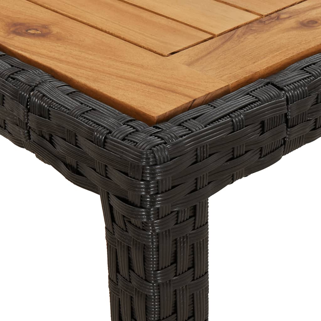 vidaXL Garden Table Black 250x100x75 cm Poly Rattan