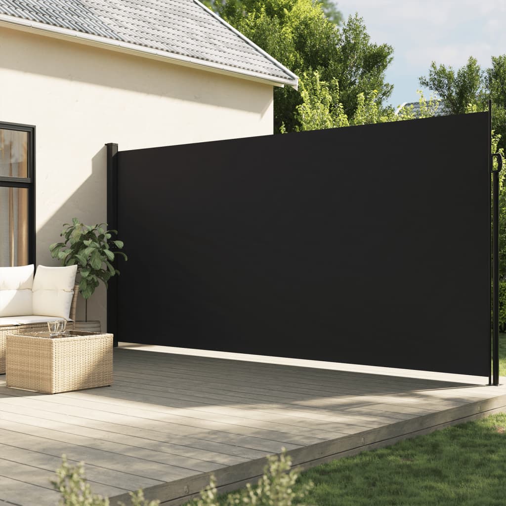 vidaXL Retractable Side Awning Black 200x500 cm