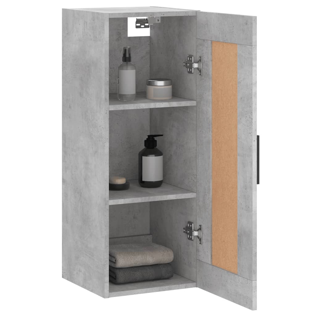 vidaXL Wall Mounted Cabinet Concrete Grey 34.5x34x90 cm Engineered Wood