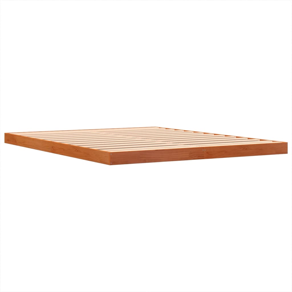 vidaXL Bed Frame without Mattress Wax Brown 160x200 cm Solid Wood Pine