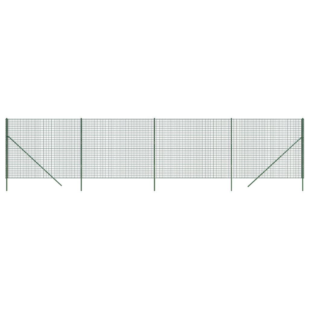 vidaXL Wire Mesh Fence Green 2x10 m Galvanised Steel