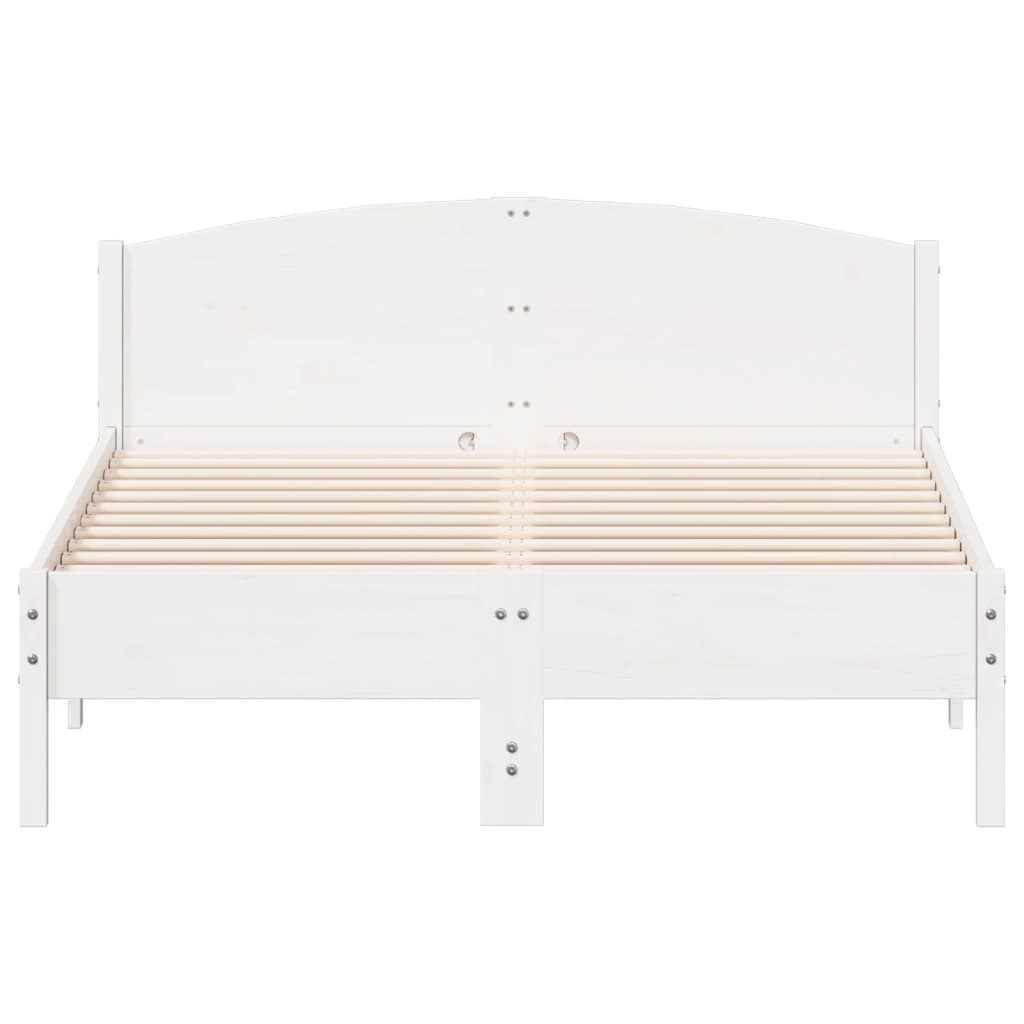 vidaXL Bed Frame without Mattress White 135x190 cm Double Solid Wood Pine