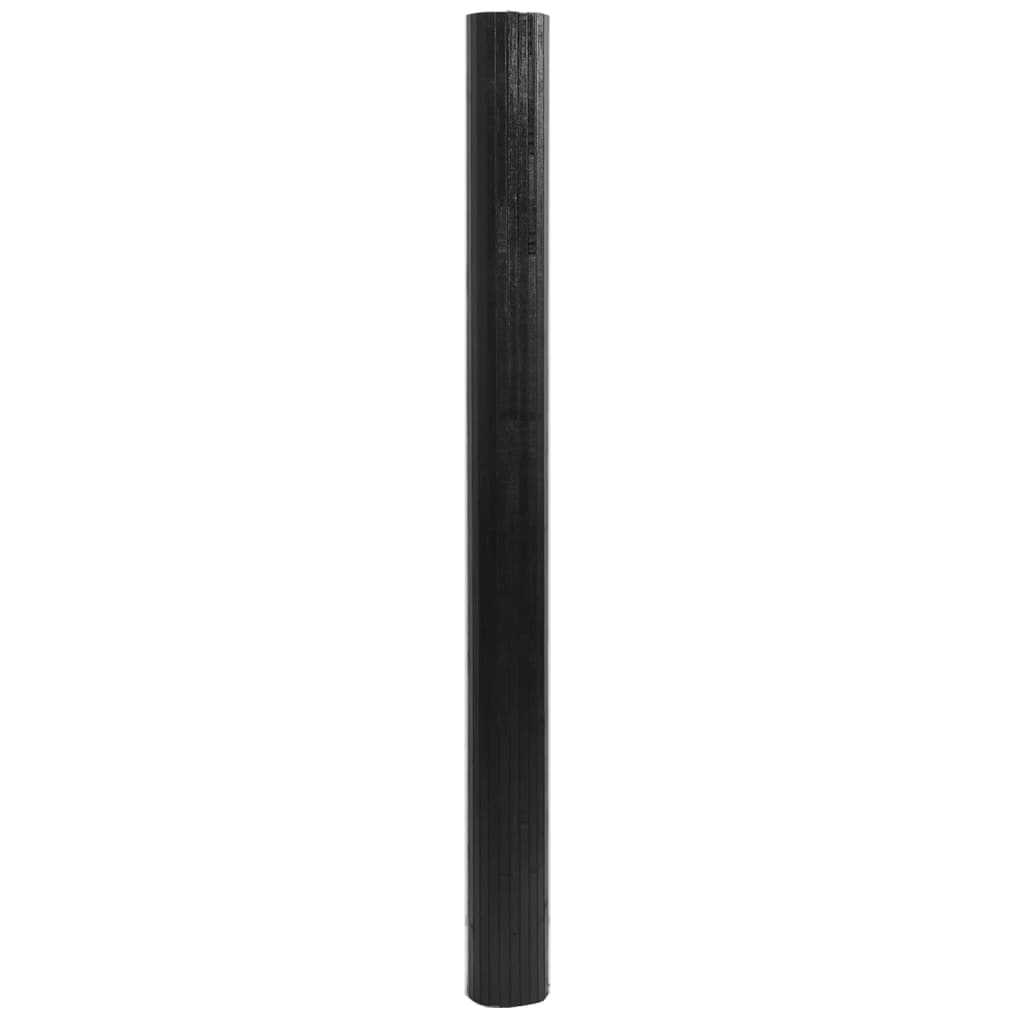 vidaXL Rug Rectangular Black 80x300 cm Bamboo