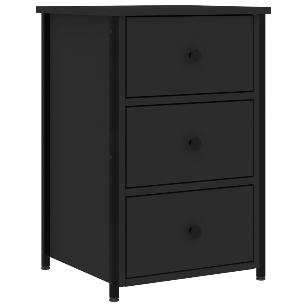 vidaXL Bedside Cabinets 2 pcs Black 40x36x60 cm Engineered Wood