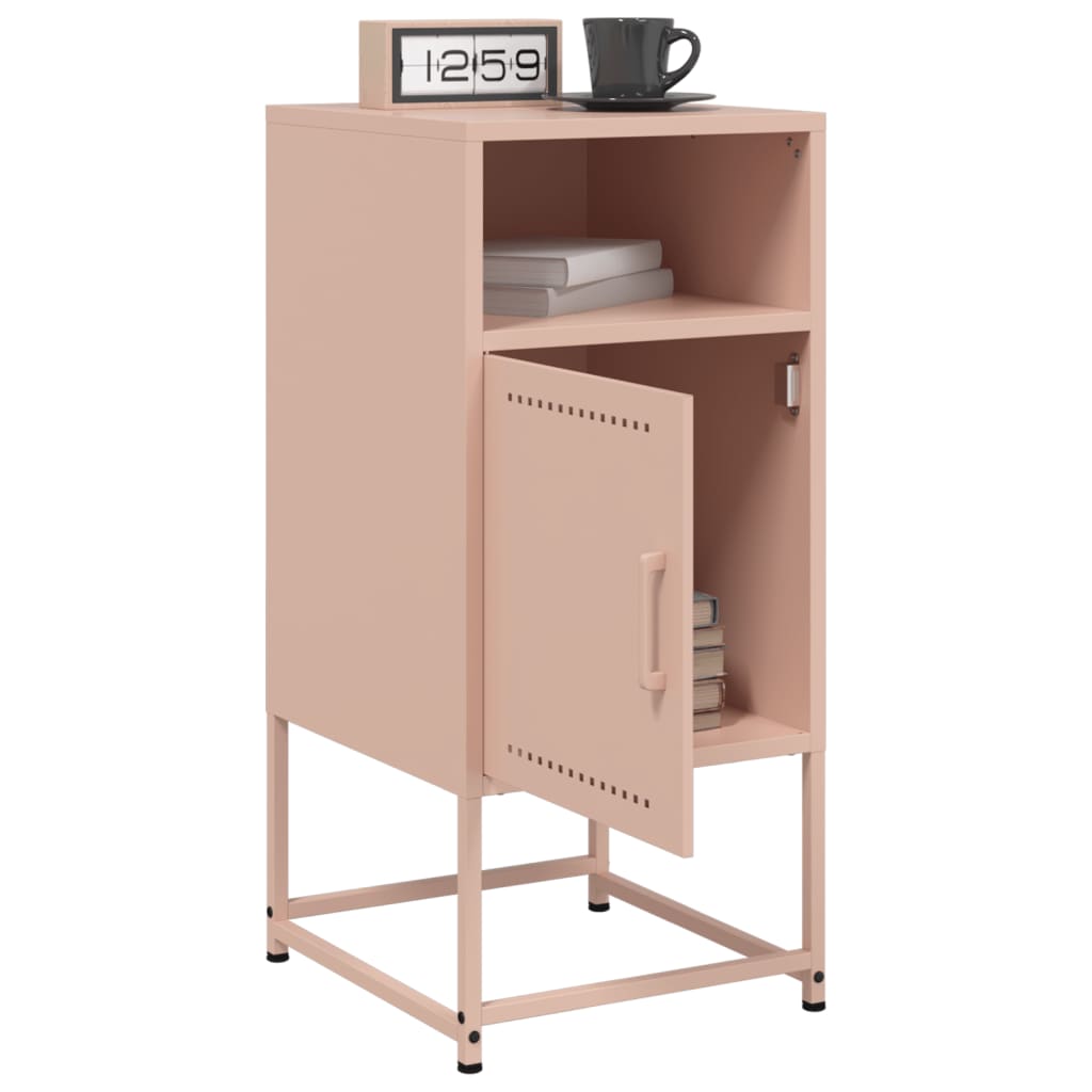 vidaXL Bedside Cabinet Pink 36x39x78 cm Steel